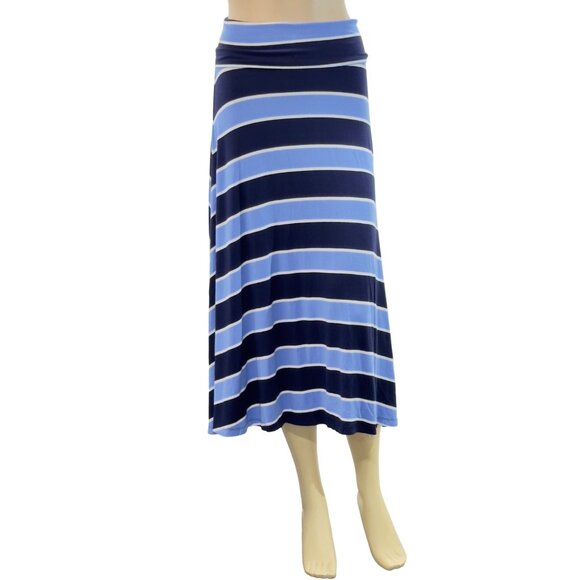 GAP Women's Blue Multicolor Striped Maxi Skirt Stretch Size S Petite - Picture 16 of 16